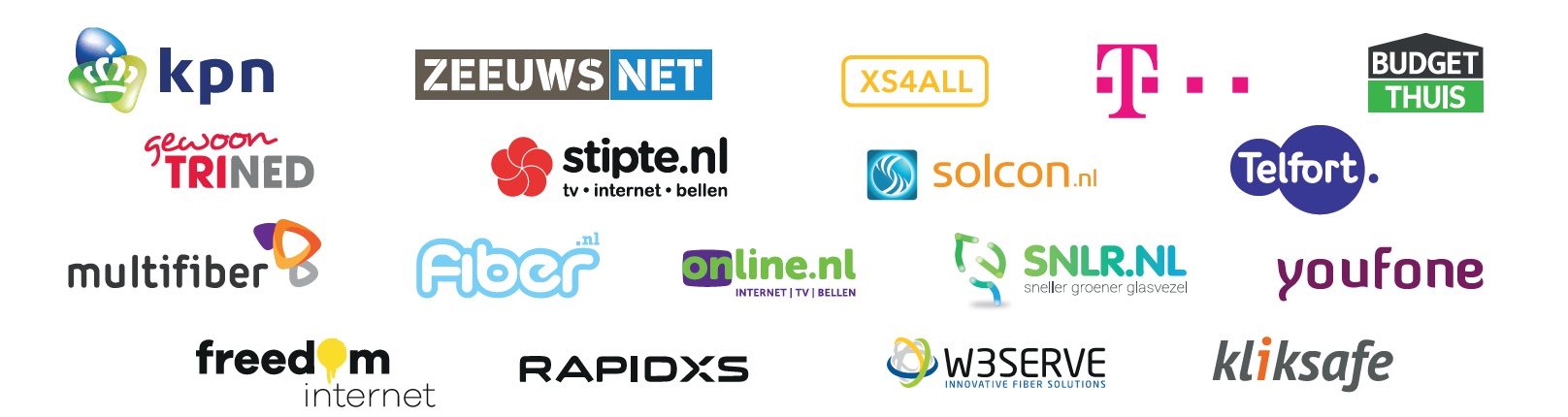 afbeelding van alle ondersteunde providers